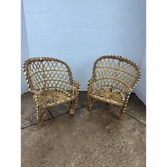 The Unbranded Brand Other - SET OF 2 VINTAGE WICKER DOLL  CHAIRS